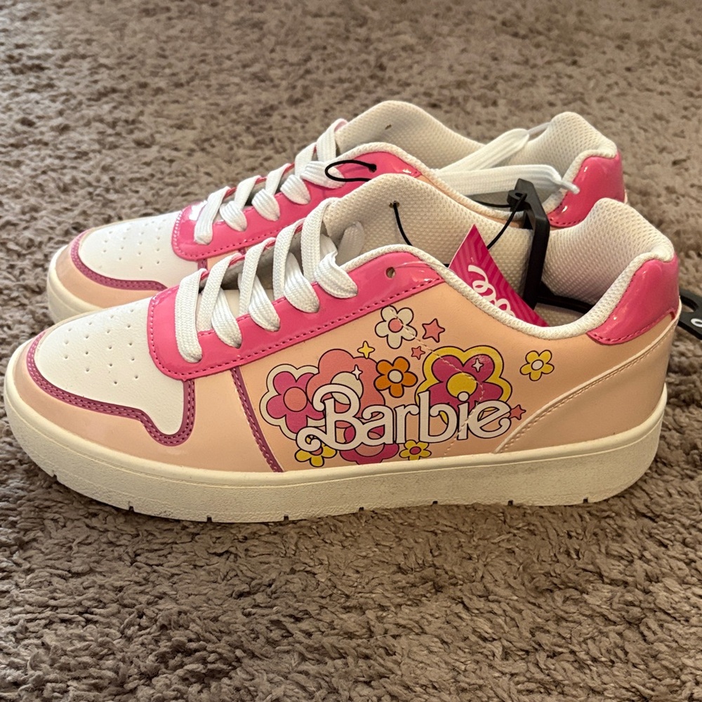 Barbie Floral Pink and Cream womens Sneakers